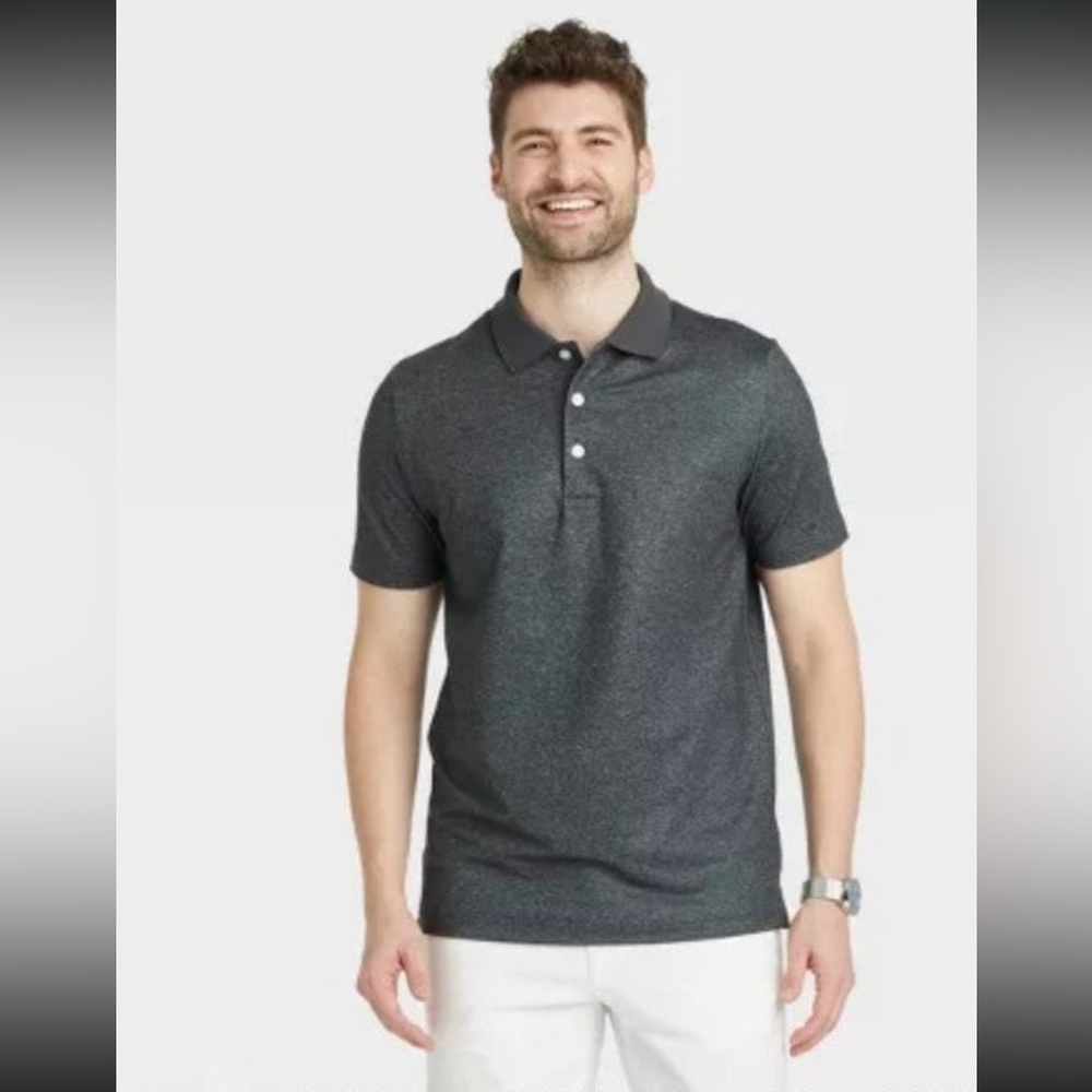 Goodfellow & Co | Mens Dark Gray Short Sleeve Performance Polo Shirt Size Medium